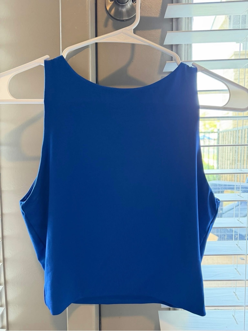 H&M Bright Blue High Neck Cropped Tank Top